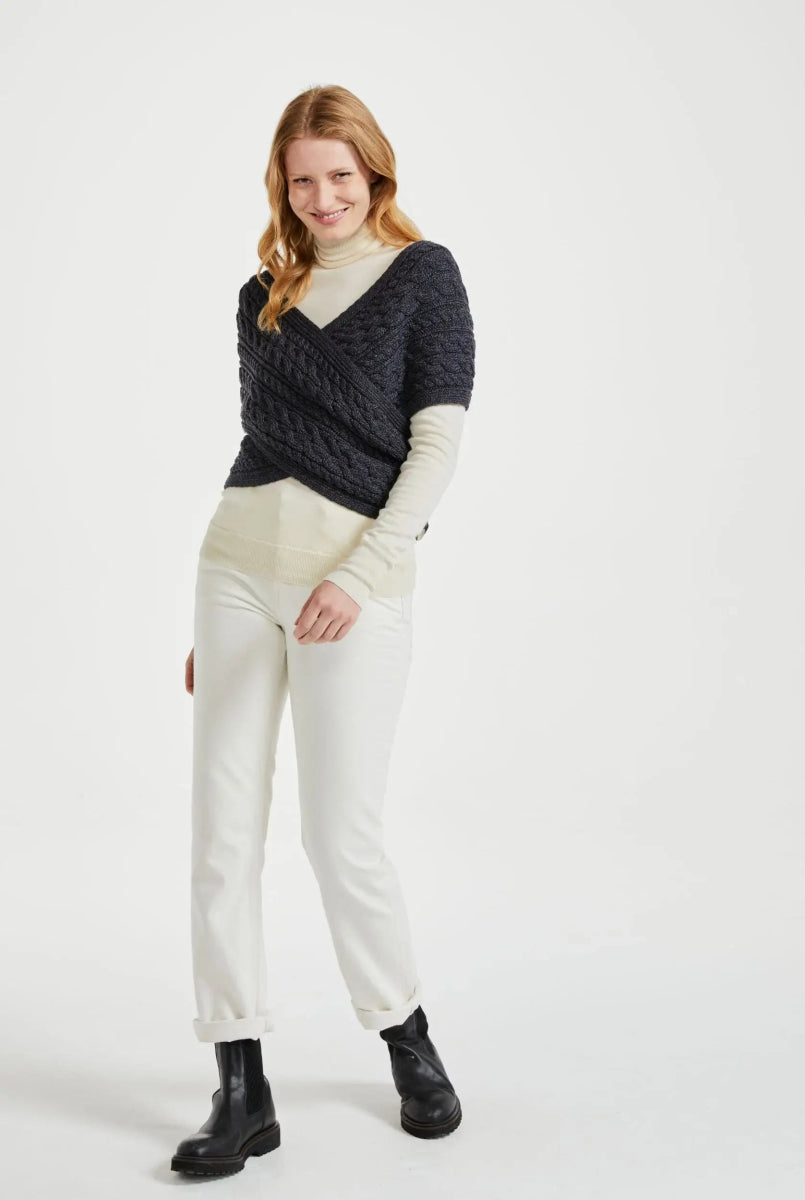 Corrib Crossover Aran Wrap - Grigio - Infinity Concept Store