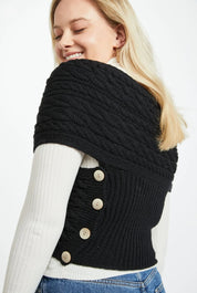 Corrib Crossover Aran Wrap - Nero - Infinity Concept Store