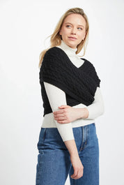 Corrib Crossover Aran Wrap - Nero - Infinity Concept Store