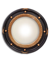 Specchio convesso rotondo nero e dorato