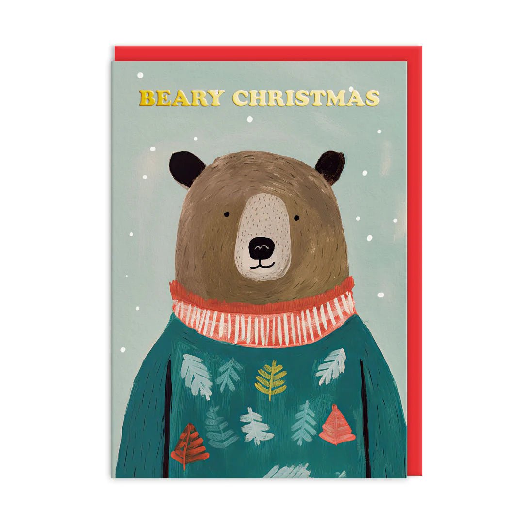 Festive Brown Bear Greeting Card - Infinity Concept Store