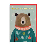 Biglietto Auguri Natale Orso Bruno Festivo Ohh Deer