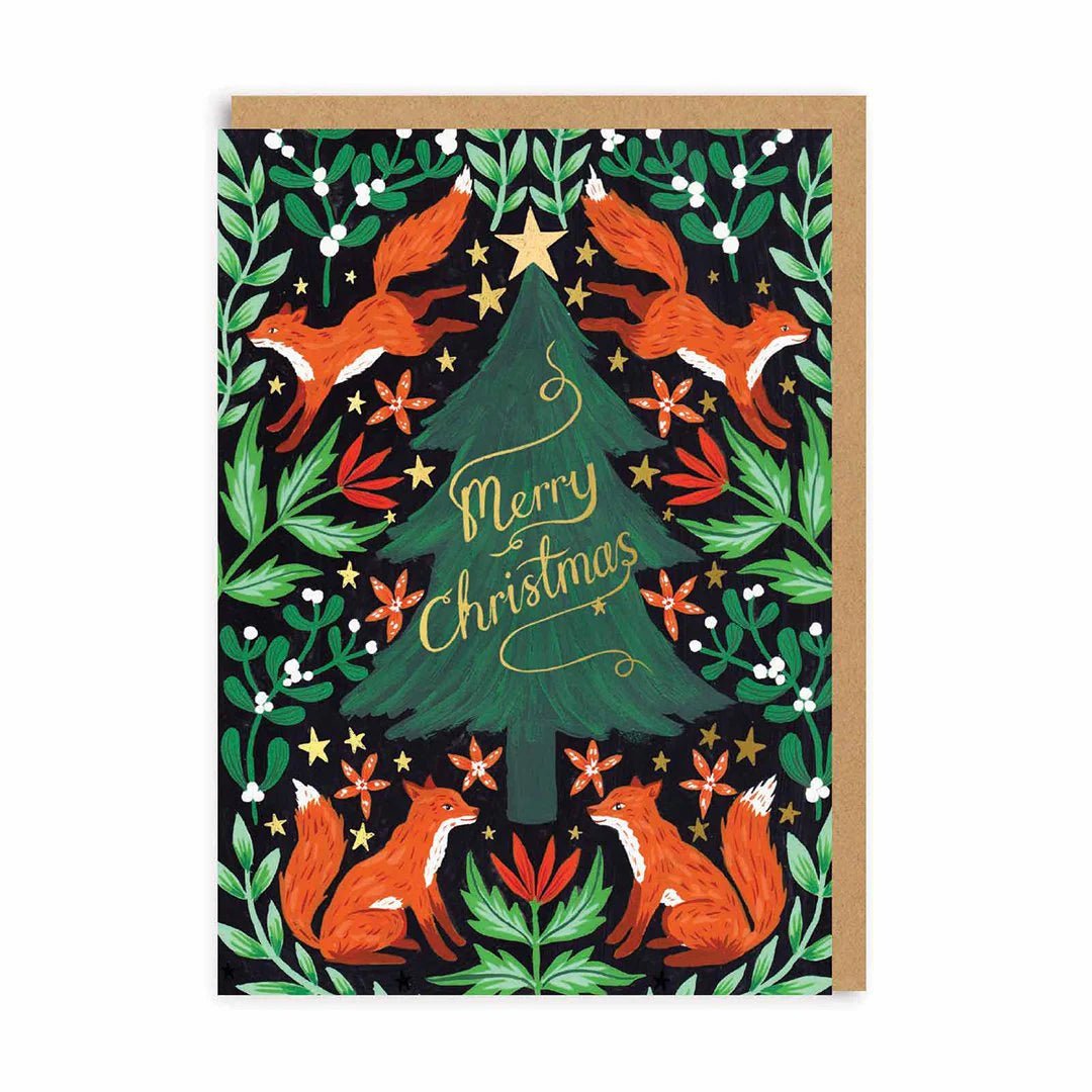 Fox Christmas Tree Christmas Card - Infinity Concept Store