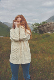 Maglione Aran oversize da donna Skellig - Crema - Infinity Concept Store
