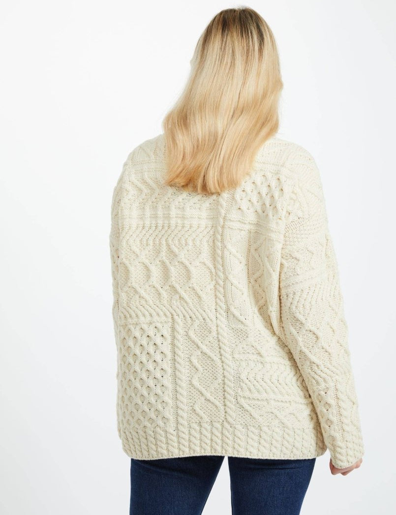 Maglione Aran oversize da donna Skellig - Crema - Infinity Concept Store