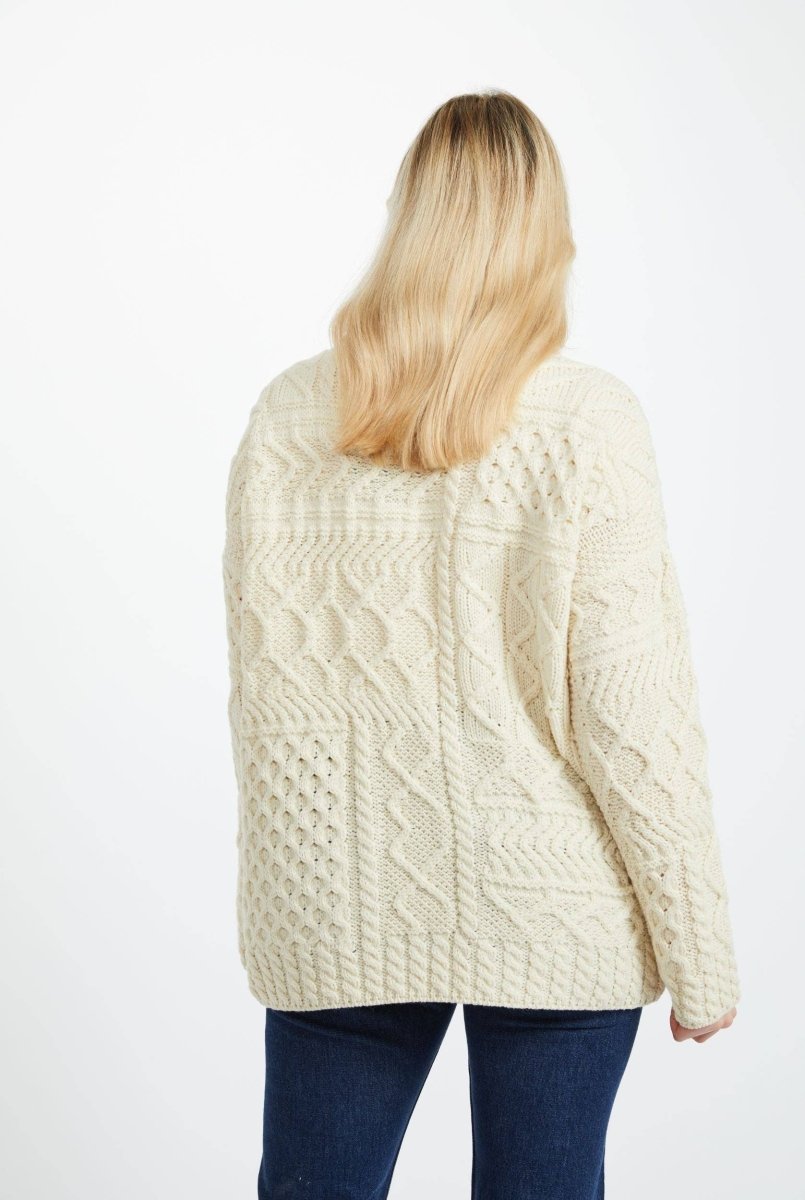 Maglione Aran oversize da donna Skellig - Crema - Infinity Concept Store
