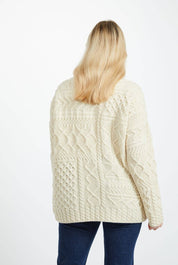 Maglione Aran oversize da donna Skellig - Crema - Infinity Concept Store