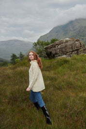 Maglione Aran oversize da donna Skellig - Crema - Infinity Concept Store