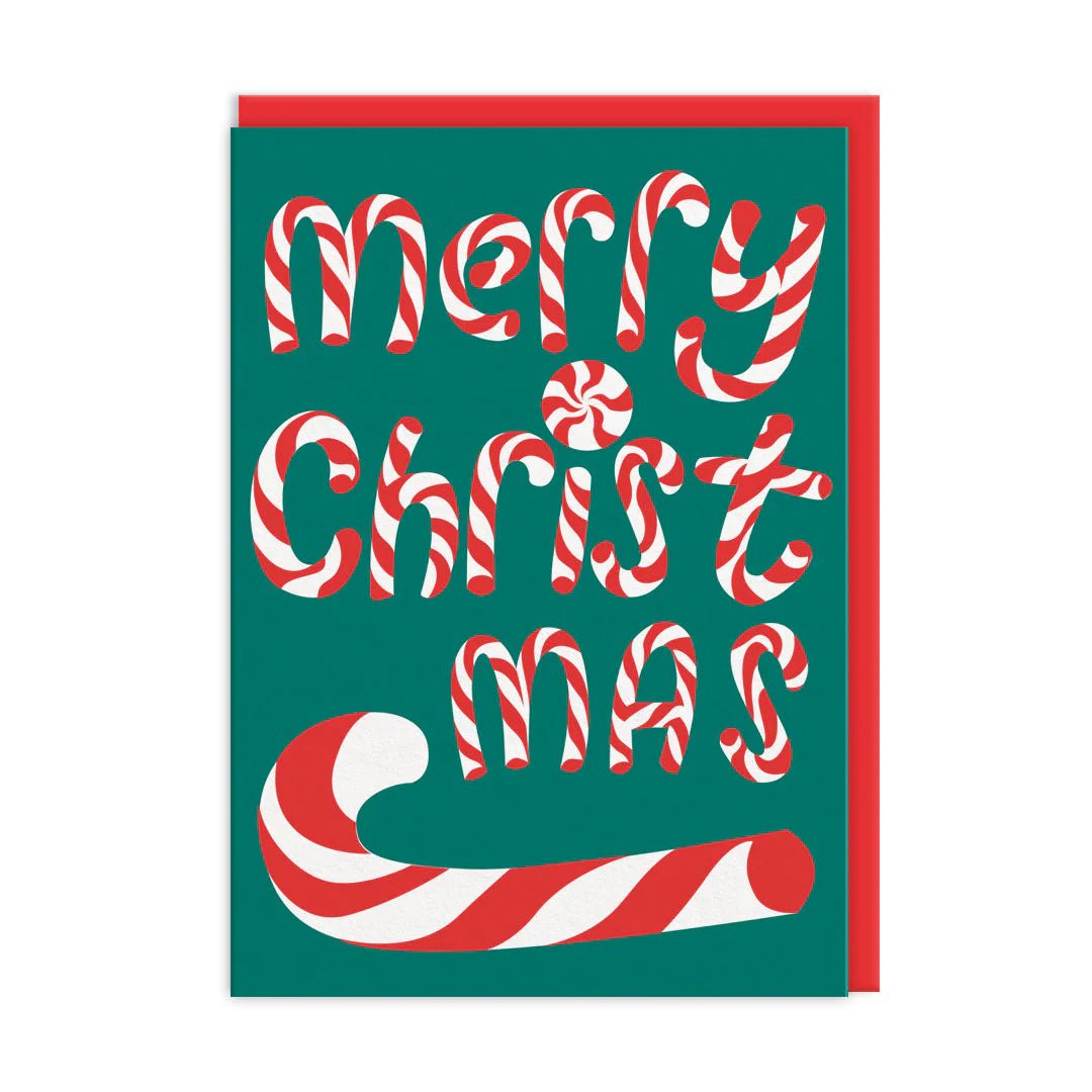 Merry Christmas Candy Cane Greeting Card - Infinity Concept Store