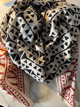 Sciarpa Boho India Ogata Nero - 100cm x 100cm
