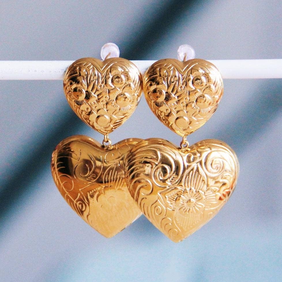 Orecchini di tendenza con cuori lavorati - Infinity Concept Store