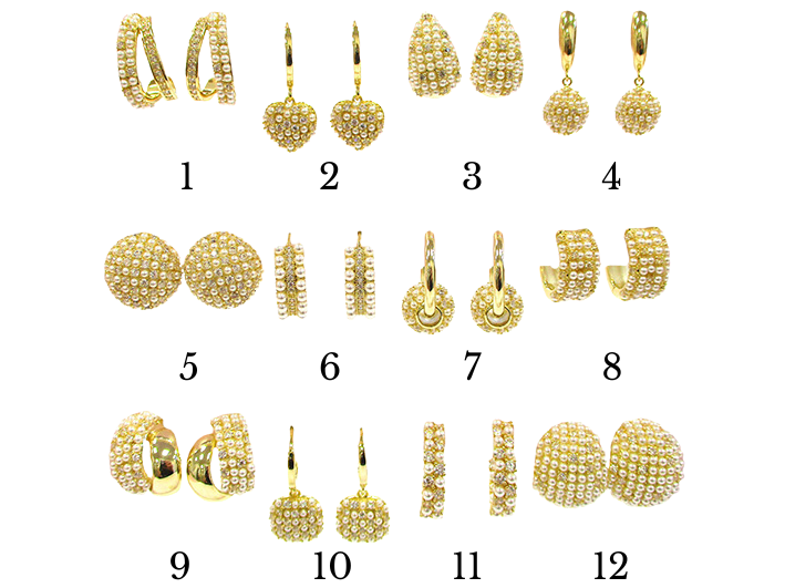 Orecchini Perle - Pavé Perle Dorati Dolman Bijoux