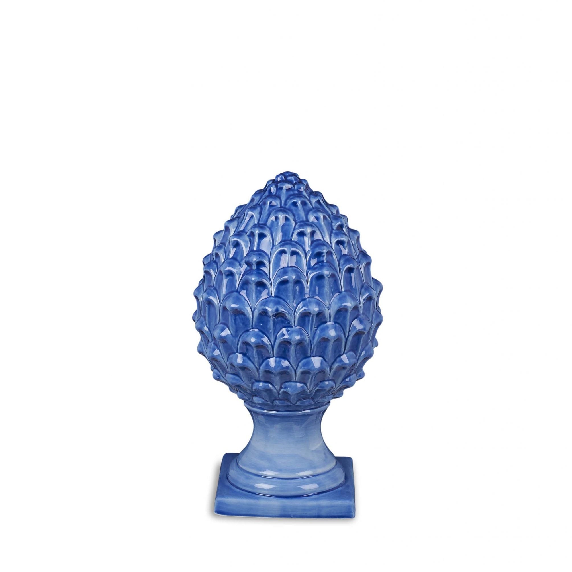Pigna decorativa in porcellana blu 20cm - Collezione Pigne Henriette - Centrotavola elegante