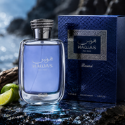 Rasasi Hawas For Him Eau de Parfum 100 ml bottiglia blu profumo arabo uomo