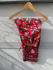 Set pigiama in cotone indiano a fiori rossi - Infinity Concept Store