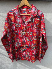 Set pigiama in cotone indiano a fiori rossi - Infinity Concept Store