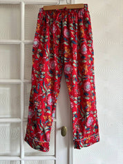 Set pigiama in cotone indiano a fiori rossi - Infinity Concept Store