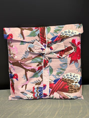 Set pigiama in cotone indiano con fiori rosa chiaro e uccelli - Infinity Concept Store