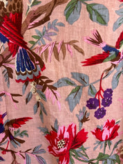 Set pigiama in cotone indiano con fiori rosa chiaro e uccelli - Infinity Concept Store