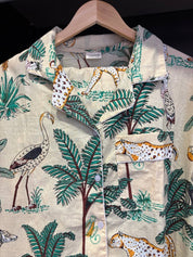 Set pigiama in cotone indiano Cream Jungle - Infinity Concept Store