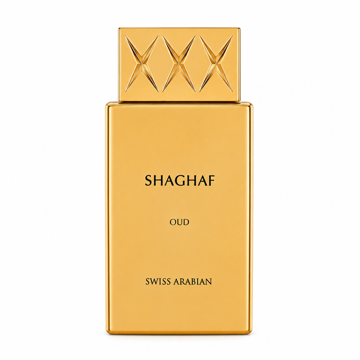 Swiss Arabian Shaghaf Oud Eau de Parfum 75 ml profumo arabo oud bottiglia dorata luxury