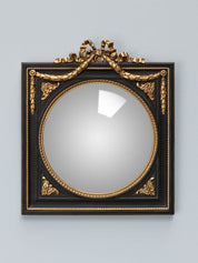 SPECCHIO CONVESSO CORNICE QUADRATA E GHIRLANDA ORO - Infinity Concept Store