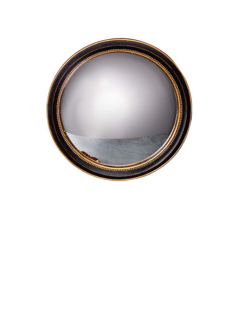 SPECCHIO CONVESSO NERO E ORO - Infinity Concept Store