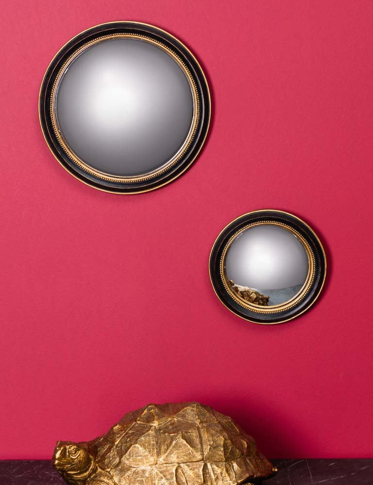 SPECCHIO CONVESSO NERO E ORO - Infinity Concept Store