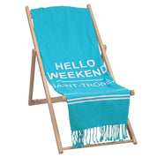 TELO MARE IN PURO COTONE NIDO D'APE - "HELLO WEEKEND" - Infinity Concept Store