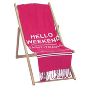 TELO MARE IN PURO COTONE NIDO D'APE - "HELLO WEEKEND" - Infinity Concept Store