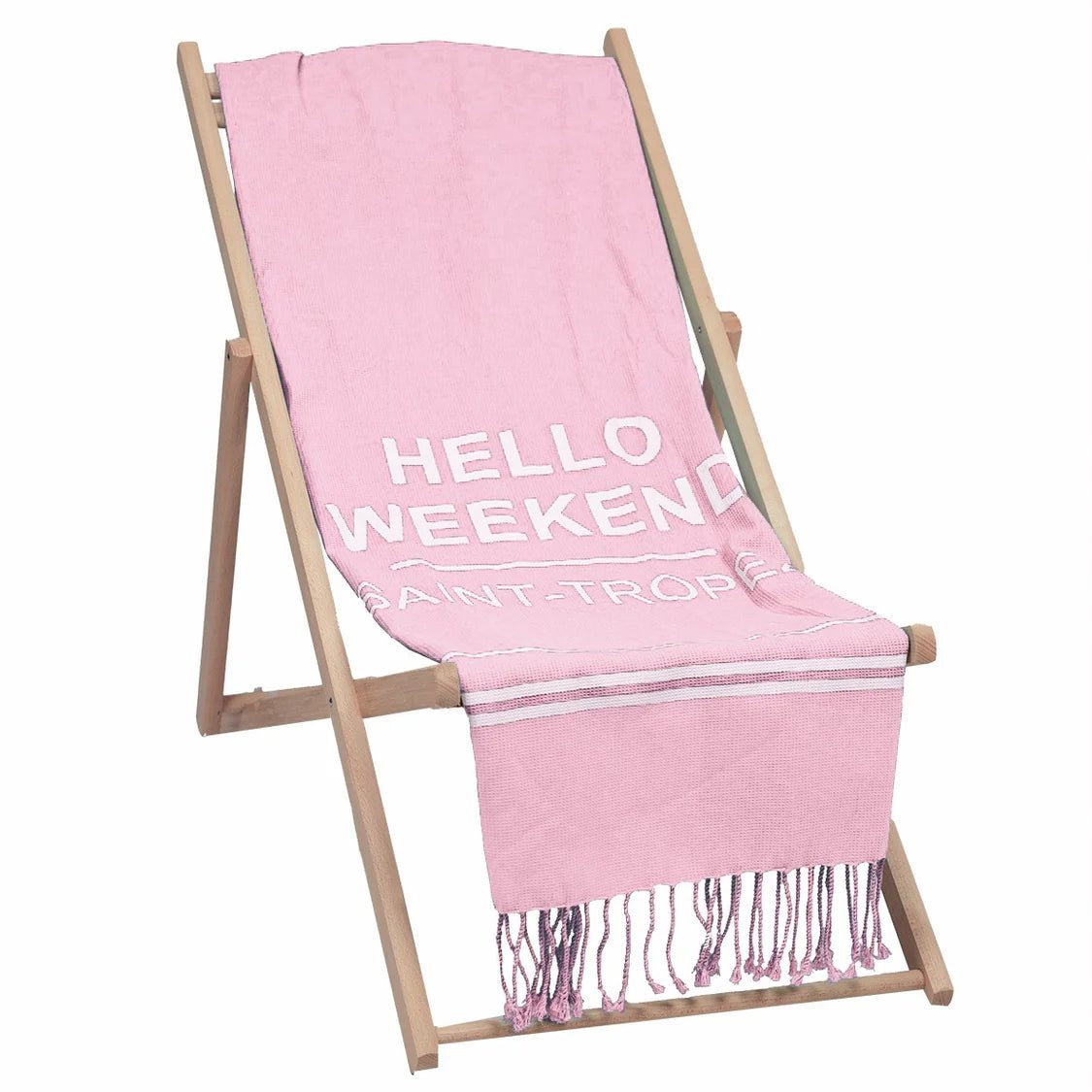 TELO MARE IN PURO COTONE NIDO D'APE - "HELLO WEEKEND" - Infinity Concept Store