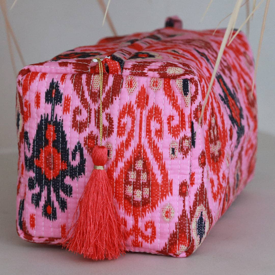 Toilettas Blockprint Fez rosso rosa M - Infinity Concept Store