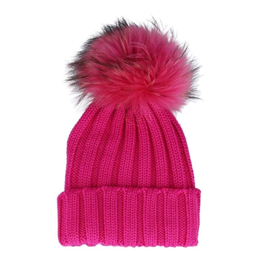 BERRETTO A COSTE BASIC IN LANA CON POMPON MUR - Infinity Concept Store