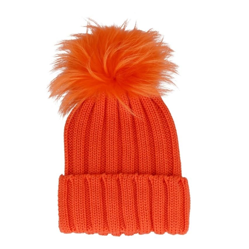 BERRETTO A COSTE BASIC IN LANA CON POMPON MUR - Infinity Concept Store
