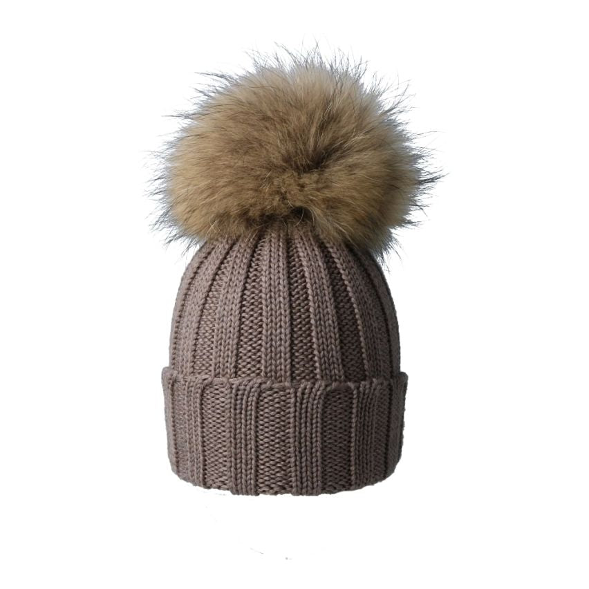 BERRETTO A COSTE BASIC IN LANA CON POMPON MUR - Infinity Concept Store