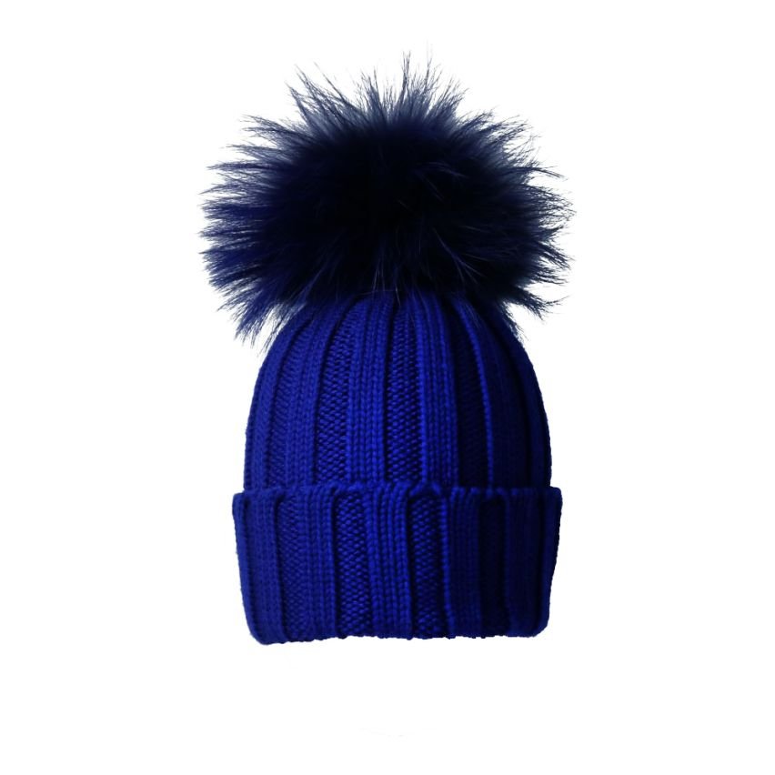 BERRETTO A COSTE BASIC IN LANA CON POMPON MUR - Infinity Concept Store