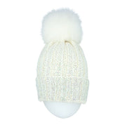 BERRETTO A COSTE IN LANA CON BRILLANTINI E POMPON MUR - Infinity Concept Store