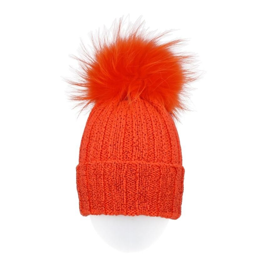 BERRETTO A COSTE IN LANA CON BRILLANTINI E POMPON MUR - Infinity Concept Store