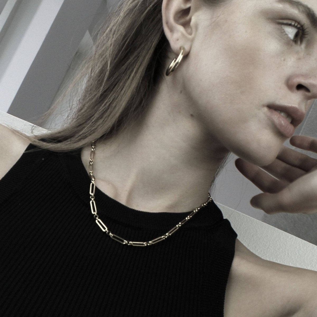 Collana a catena con cuciture a fibbia OT impermeabile Passion 18K G - Infinity Concept Store