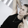Collana a catena con perle Joy impermeabile T-Bar placcata in oro 18 carati - Infinity Concept Store