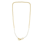 Collana di perle Audrey IN:BIG T-Bar placcata in oro - Infinity Concept Store