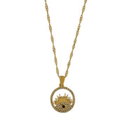 Collana Harmony impermeabile Evil Eye Black CZ Twist in oro 18 carati - Infinity Concept Store