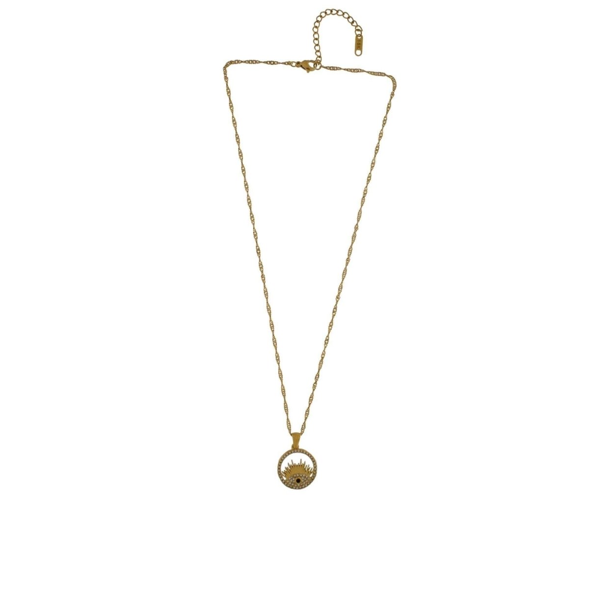 Collana Harmony impermeabile Evil Eye Black CZ Twist in oro 18 carati - Infinity Concept Store