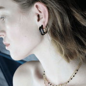 Dansk Copenaghen - Orecchini ovale smaltato nero - Infinity Concept Store