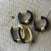 Dansk Copenaghen - Orecchini ovale smaltato nero - Infinity Concept Store