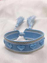 Bracciale in tessuto CUORI