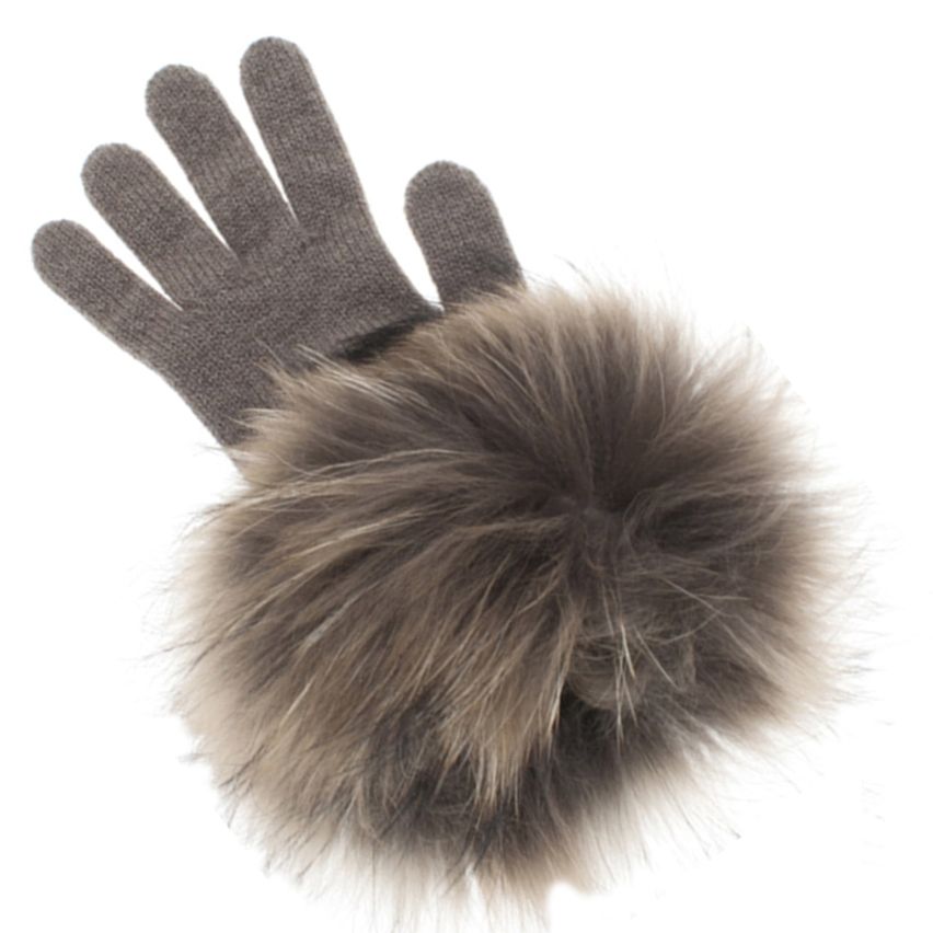 GUANTI IN LANA E CASHMERE CON PELLICCIA - Infinity Concept Store
