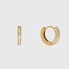 Joy, orecchino a cerchio impermeabile, trasparente, con zirconia cubica, 3 lati, placcato in oro 18 carati - Infinity Concept Store