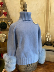 MAGLIONE CON MANICHE DI PELLICCIA - Infinity Concept Store