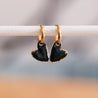orecchini a cerchio con cuore scintillante —nero/oro - Infinity Concept Store